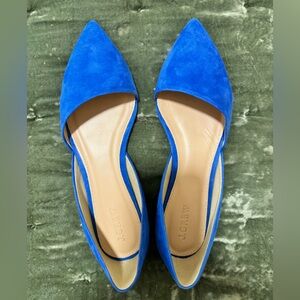 J. Crew blue suede d’orsay flats